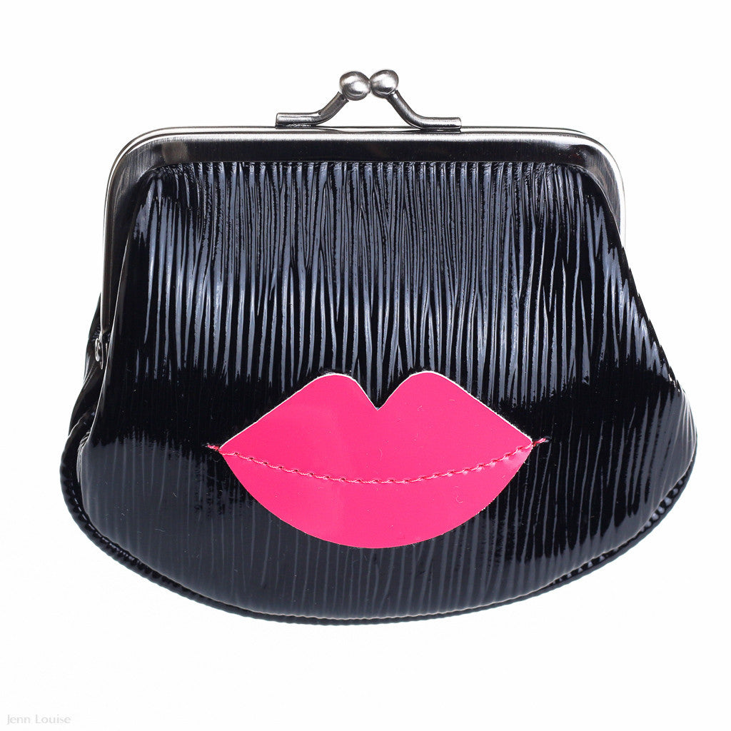 Dot Coin Purse (Black/Pink)