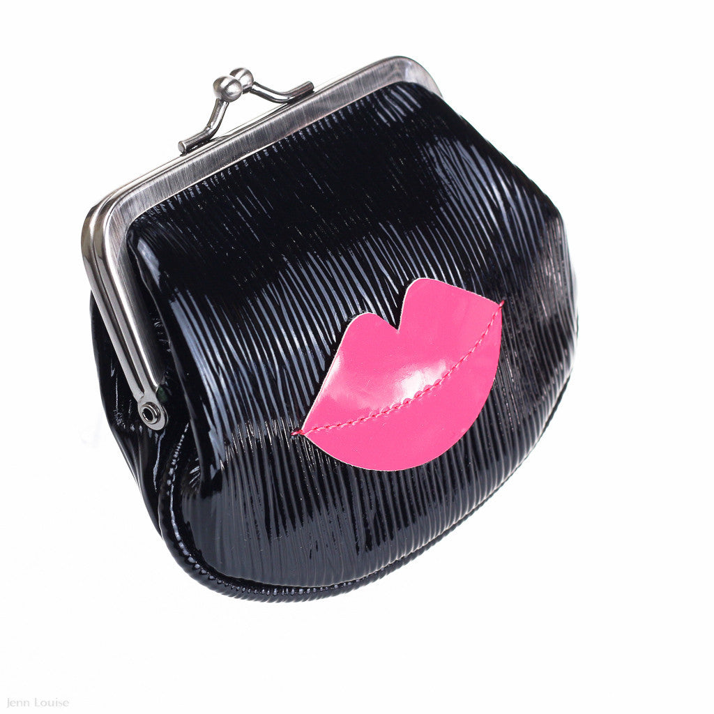 Dot Coin Purse (Black/Pink)
