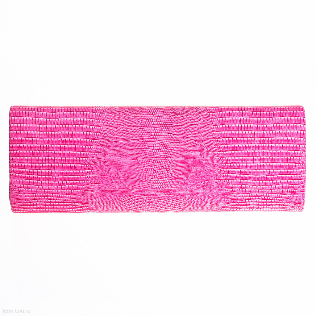 Mock Alligator Clutch (Pink)