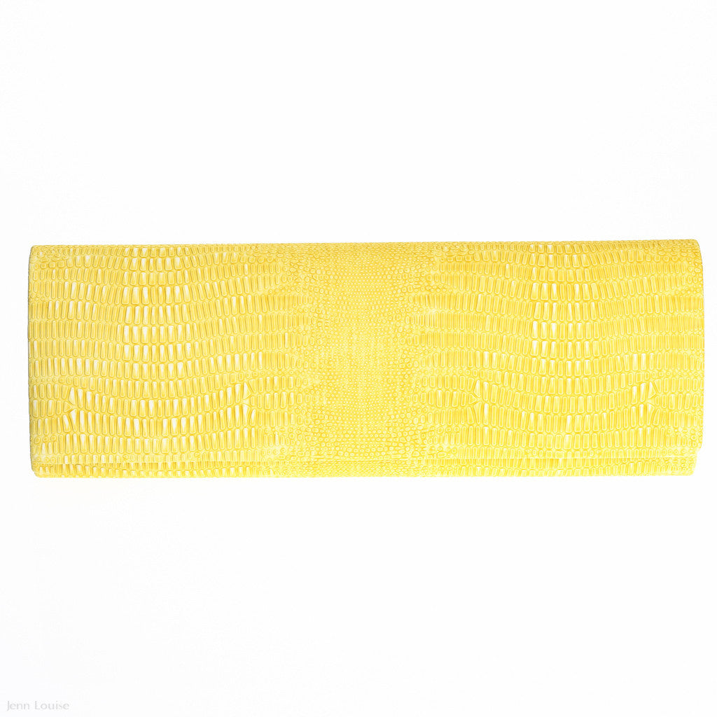 Mock Alligator Clutch (Yellow)