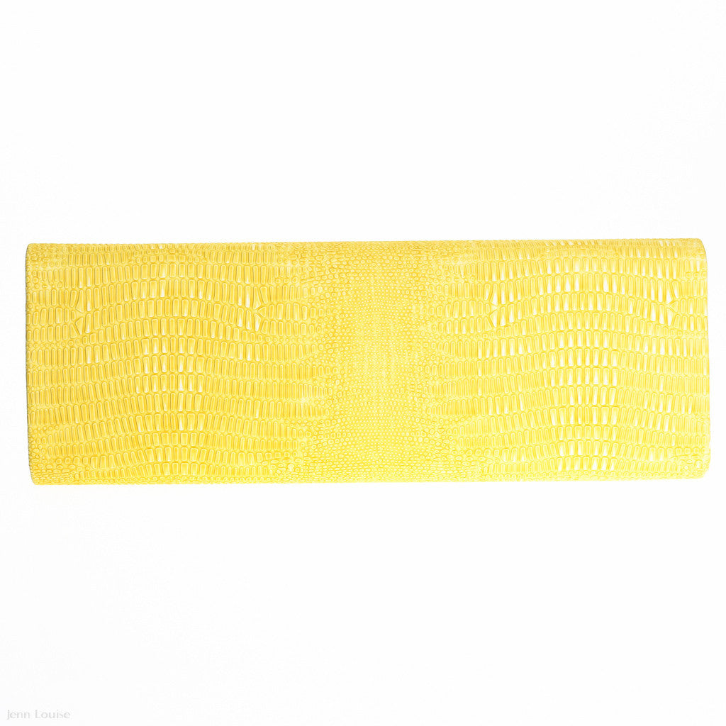 Mock Alligator Clutch (Yellow)