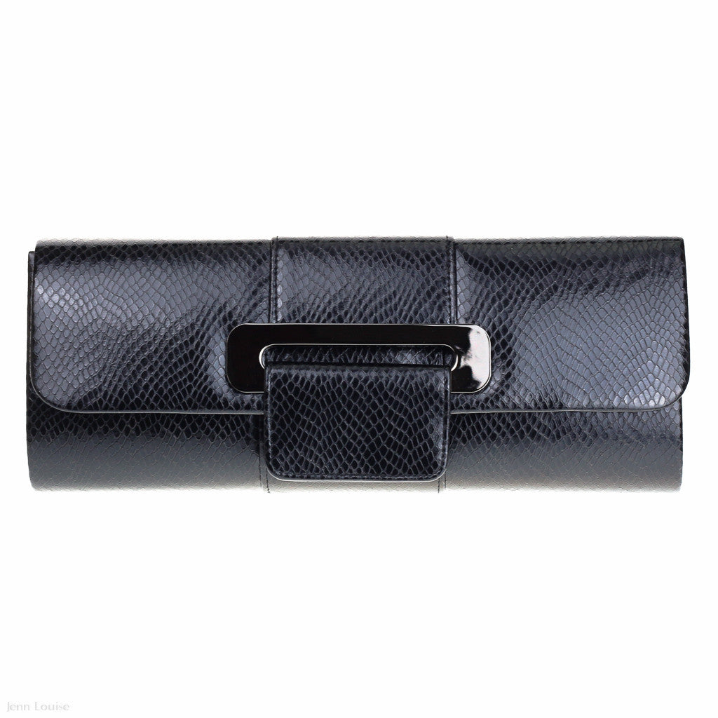 Mock Snake Clutch (Black)