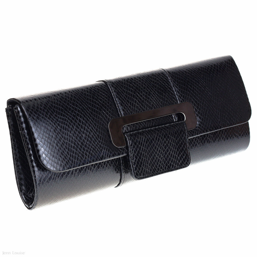 Mock Snake Clutch (Black)
