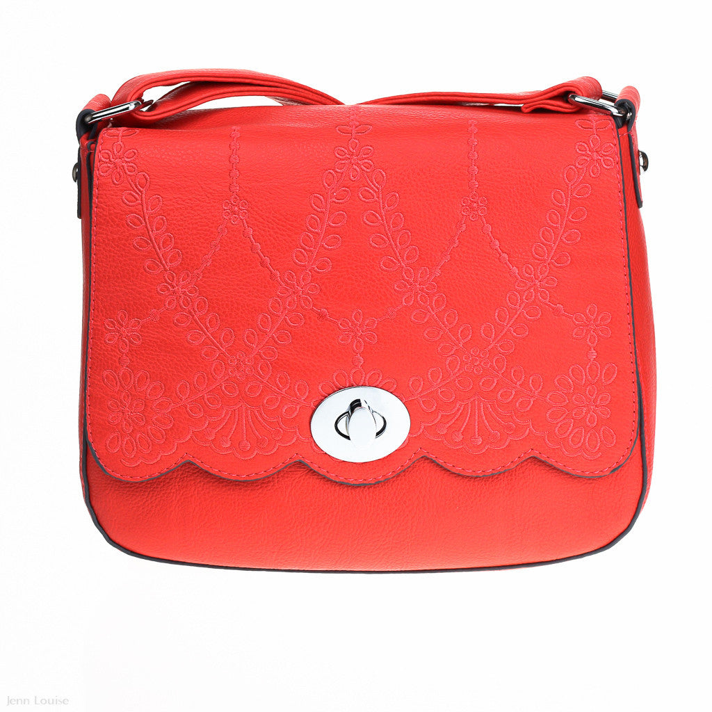 Embossed Satchel (Coral)