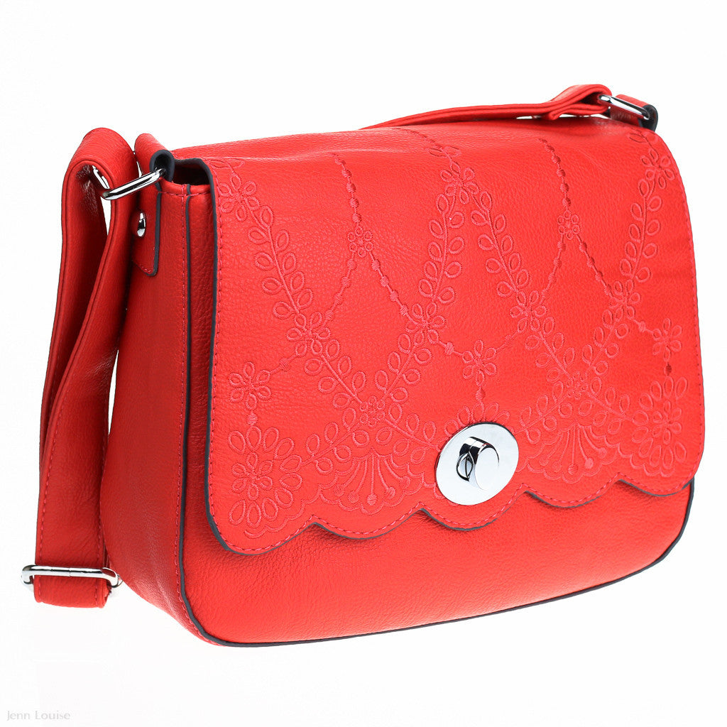 Embossed Satchel (Coral)