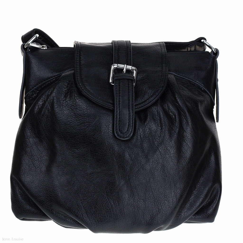 Gathered Hobo Bag (Black)