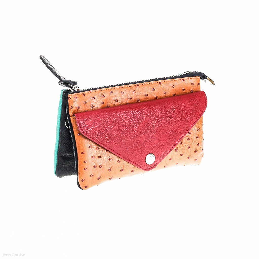 Madison Cross Body Bag (Red/Aqua)