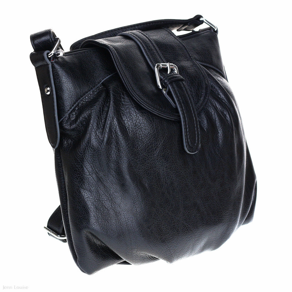 Gathered Hobo Bag (Black)